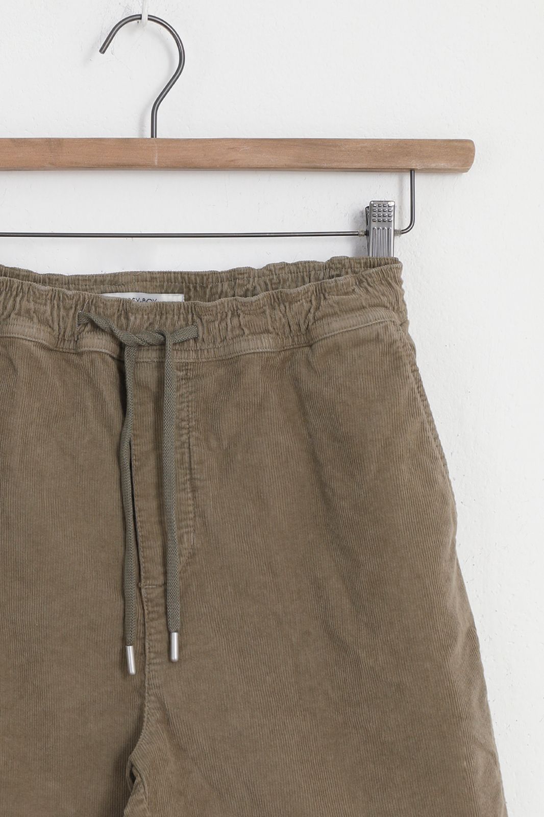 Groene katoenen rib chino shorts