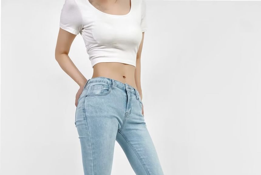 Sundine - Mid Rise Fray Flared Jeans