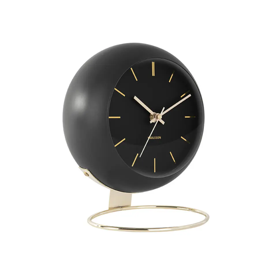 Karlsson - Tafelklok Globe - Zwart