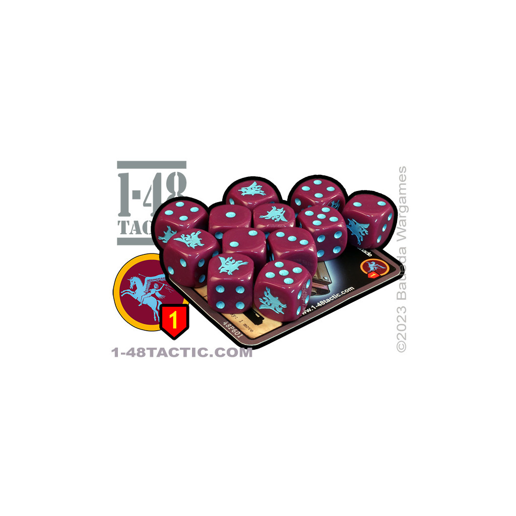 1-48 Tactic - 12 Custom Dice + Weapon Card Set for British 1st Airborne Division