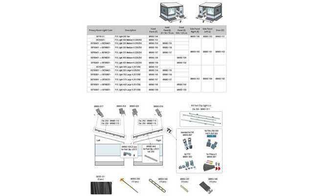 Fiamma Befestigung Fast Clip für Markise Privacy Room / Light / F45i / F45Ti 250-300 - Fiamma Ersatzteilnummer 98655-900