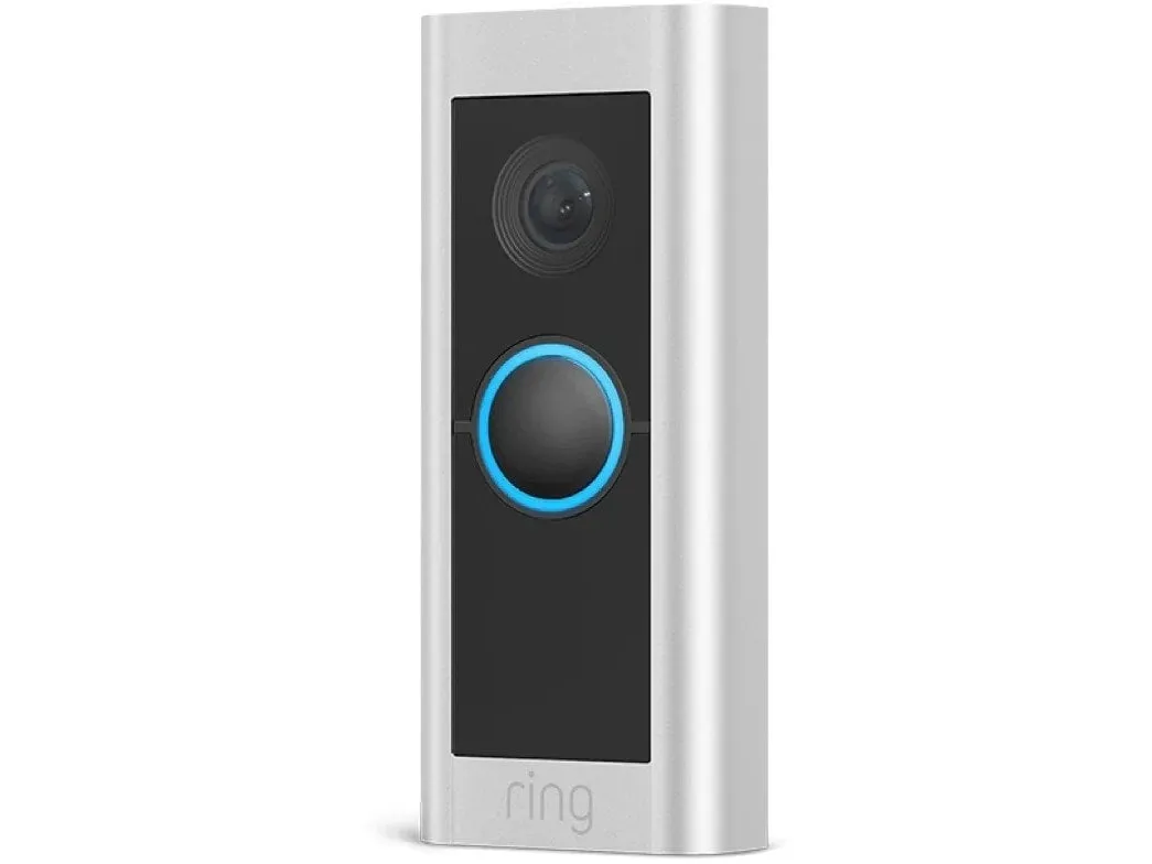 Ring Battery Video Doorbell Pro - Smart dørklokke - med kamera - med Head-to-Toe View, 3D Motion Detection, Colour Night Vision, 30-dages gratis prøve på Ring Protect - trådløs - 802.11b/g/n/ax - 2.4 Ghz, 5 GHz - satinnikkel