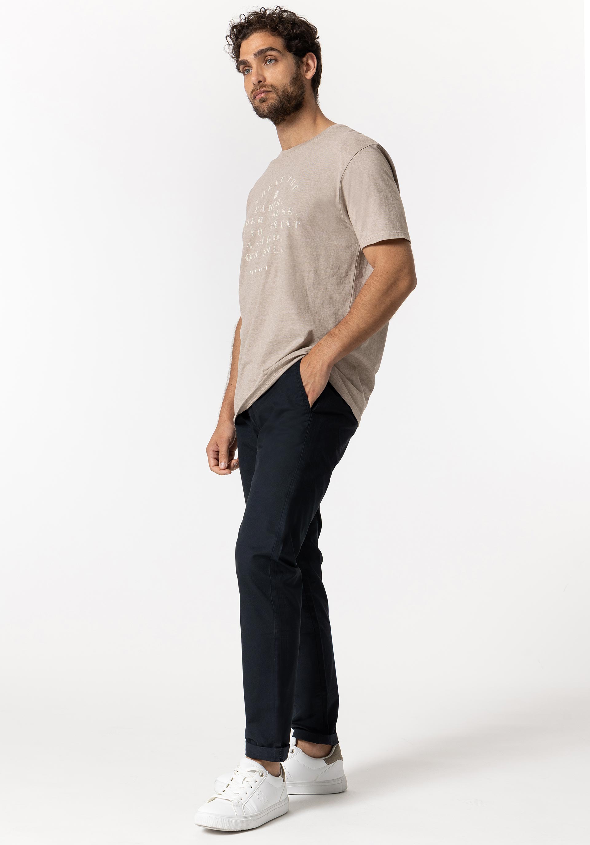 Calças Tapered Fit Azul marinho escuro