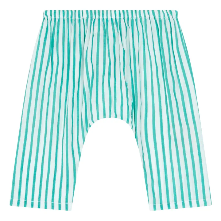 Lucas du Tertre Sarouel Rayure | Bleu turquoise