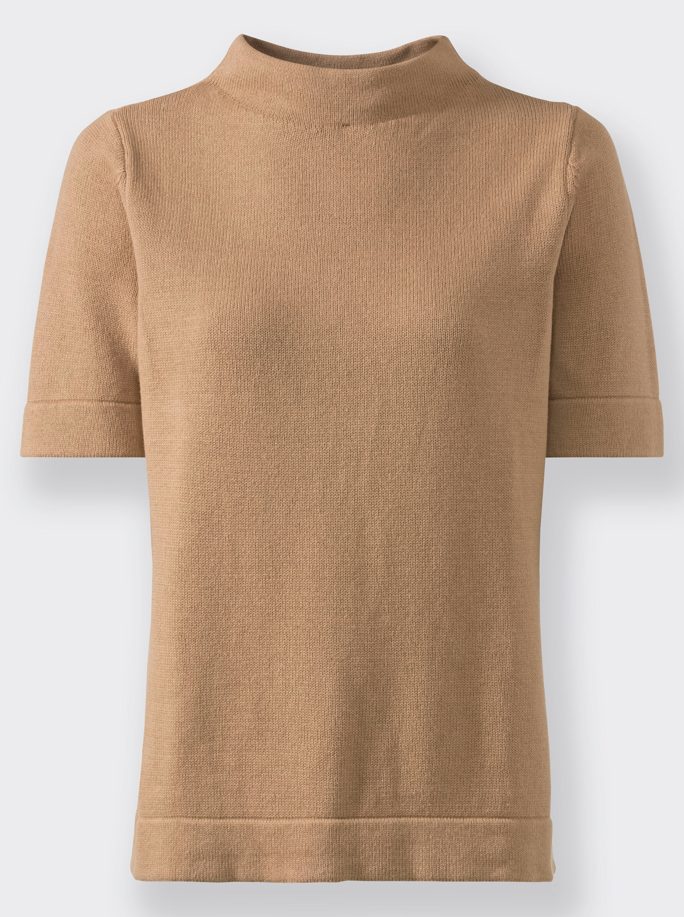 Stehkragenpullover mit Halbarm