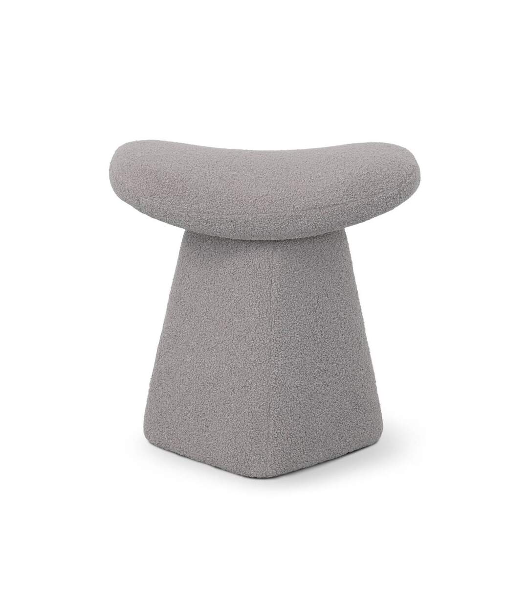 Paris Prix - Tabouret Tissu Bouclette pina 51cm Gris