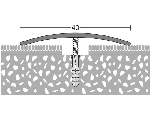 Aluminium overgangsprofiel, zilver, geperforeerd, 40 x 1000 x 4,6 mm