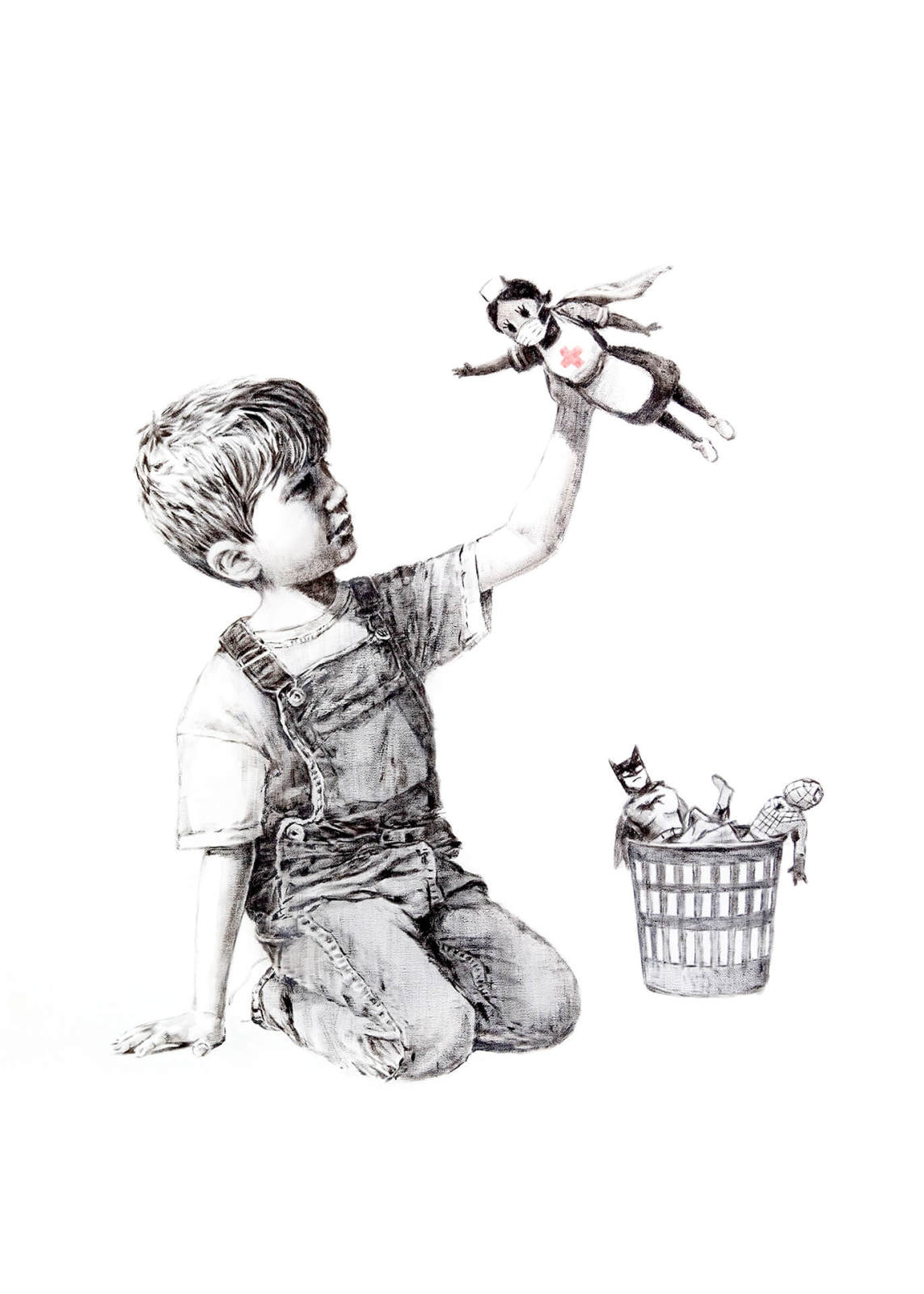 Leinwandbild ECHTE HELDEN - Banksy - 50x70 cm