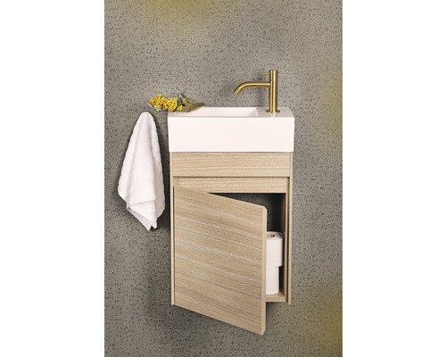 Wastafelmeubel Verschil HURA L BxHxD 39,5 x 52 cm x 21,5 cm Frontkleur eiken