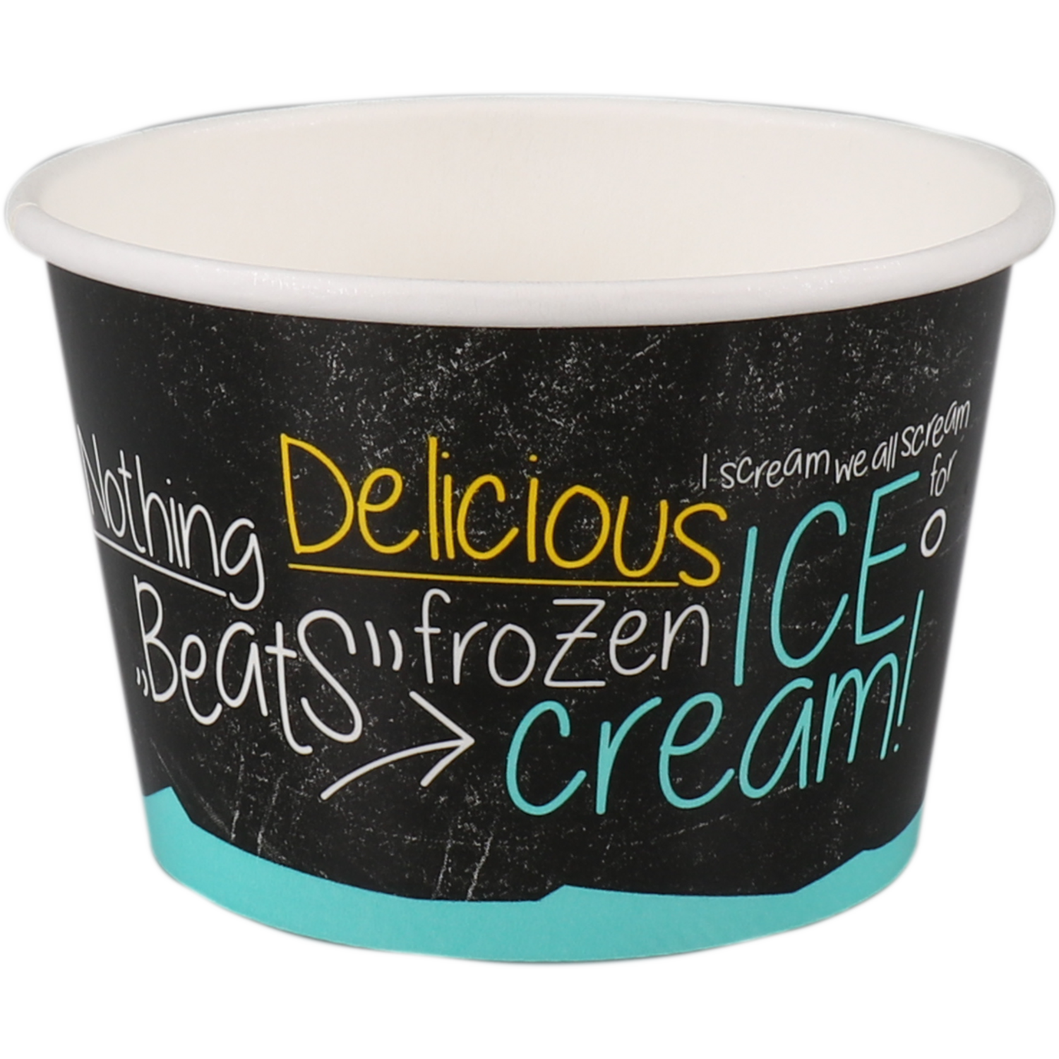 Cup, ijscup, karton + PE, 200ml, 8oz, Ø 95mm, 62mm, blauw/zwart