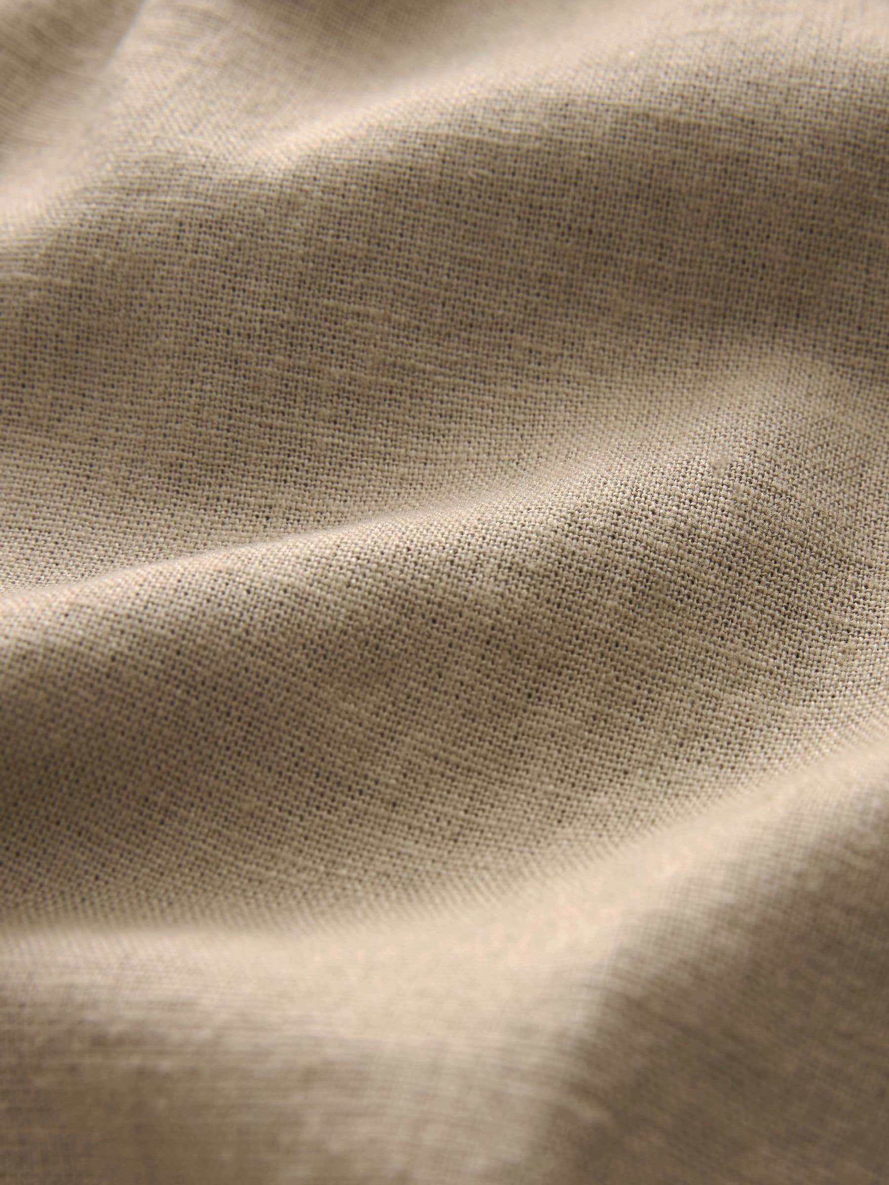 Pastel geel naturel - Broek van linnen-viscosemix met trekkoord