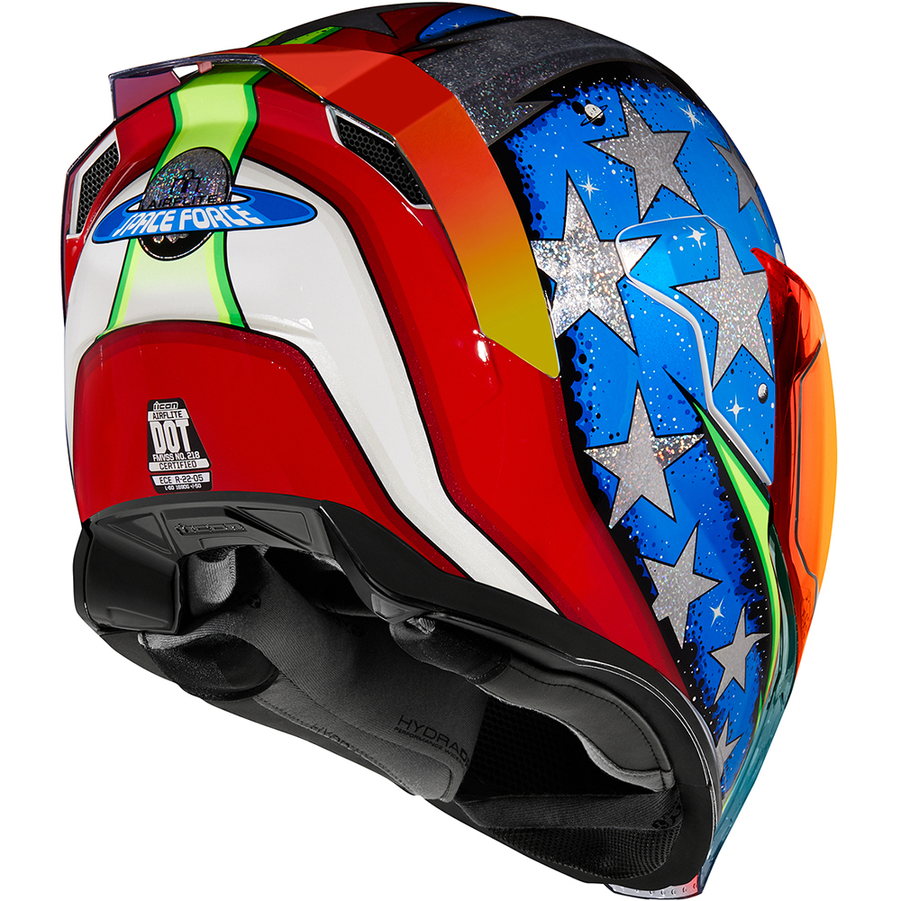 Icon - Casque Airflite Space Force™ Bleu / Rouge / Argent