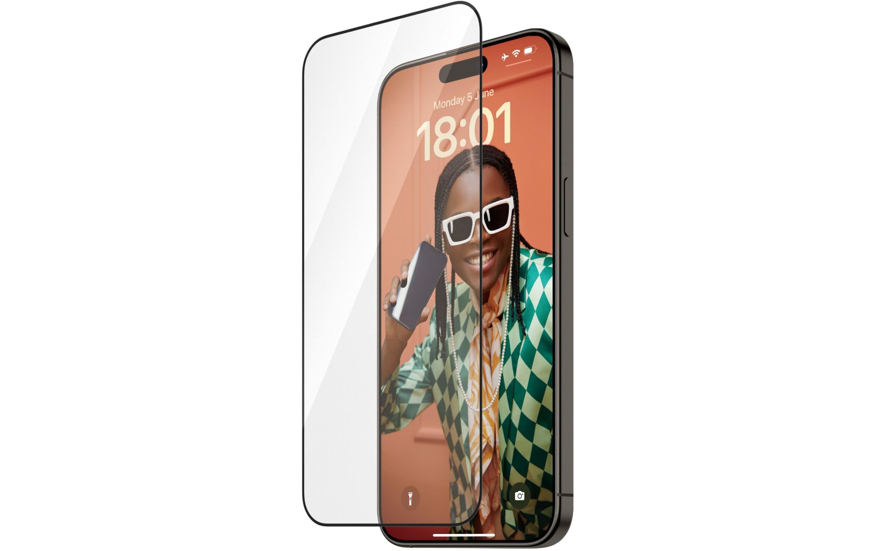 Displayschutz Refresh iPhone 15 Pro MaxDisplayschutzfolie mit Applicator und 45% recyceltem Glas für das Apple iPhone 15 Pro Max