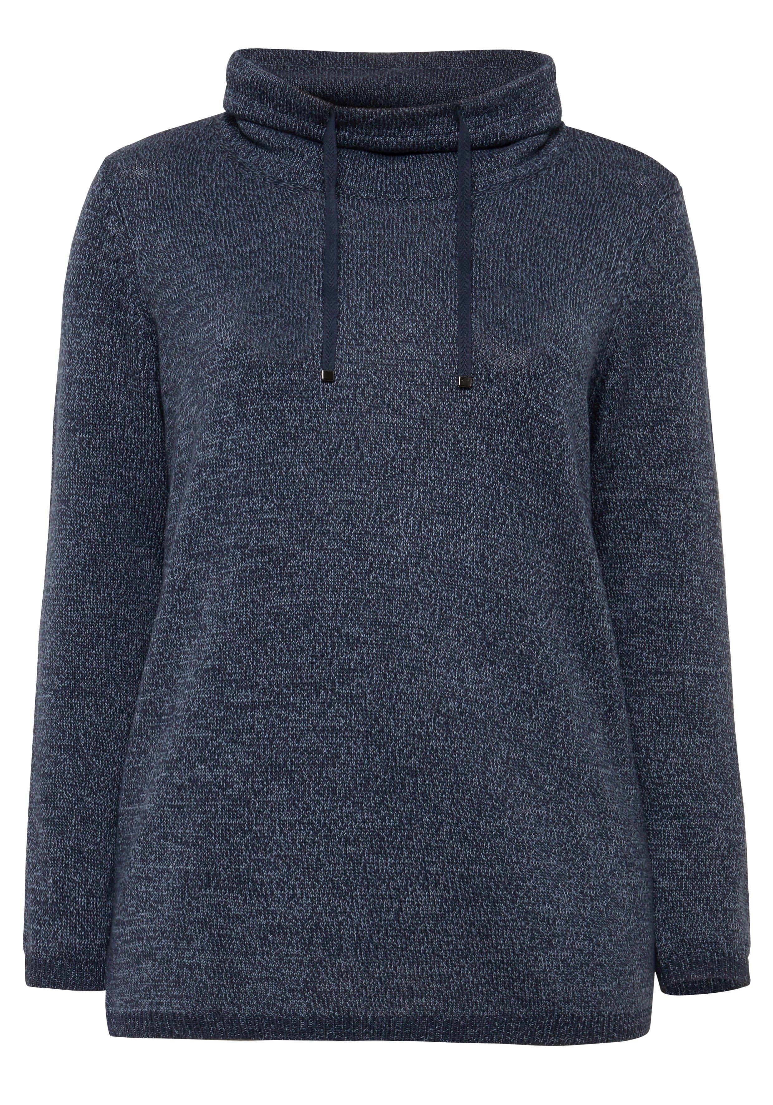 Pullover mit weitem Kragen, in melierter Optik