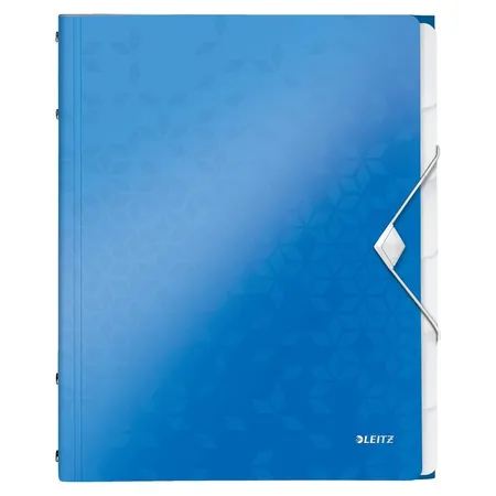 Leitz WOW Ordnungsmappe, A4, 6 Fächer, PP, Blau Metallic