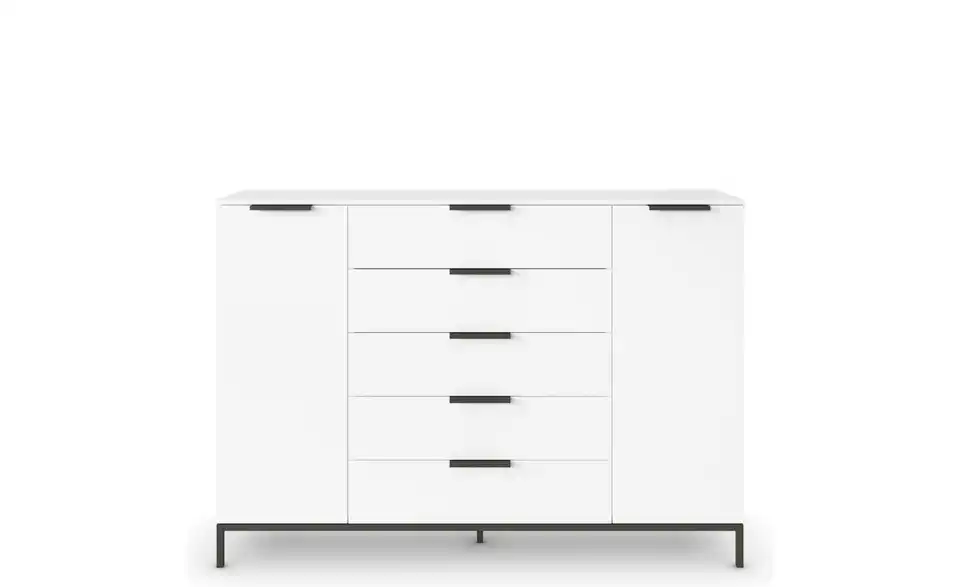 Highboard Weiß Weiß Front: Dekor, Oberboden: Dekor 160 cm Graphit