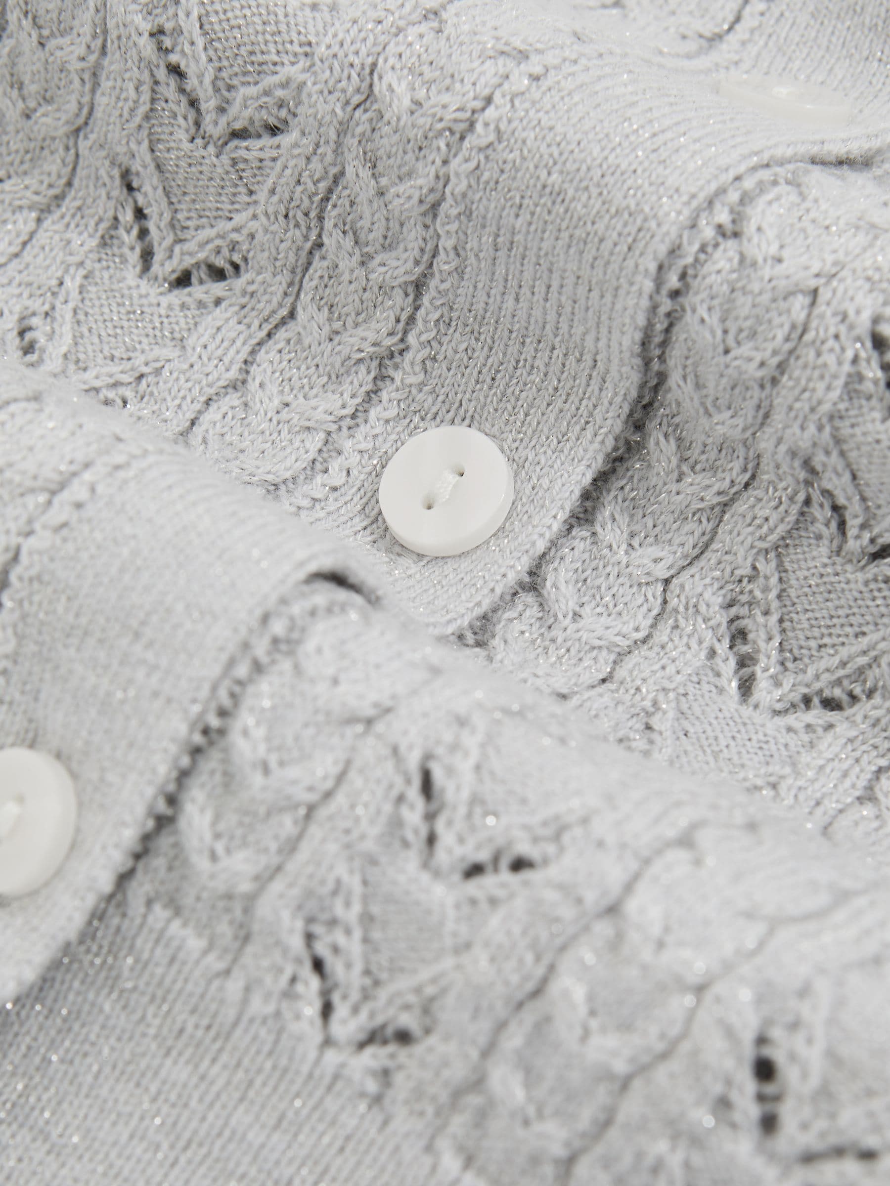 Reiss Fae Cotton And Wool Blend Pointelle Cardigan