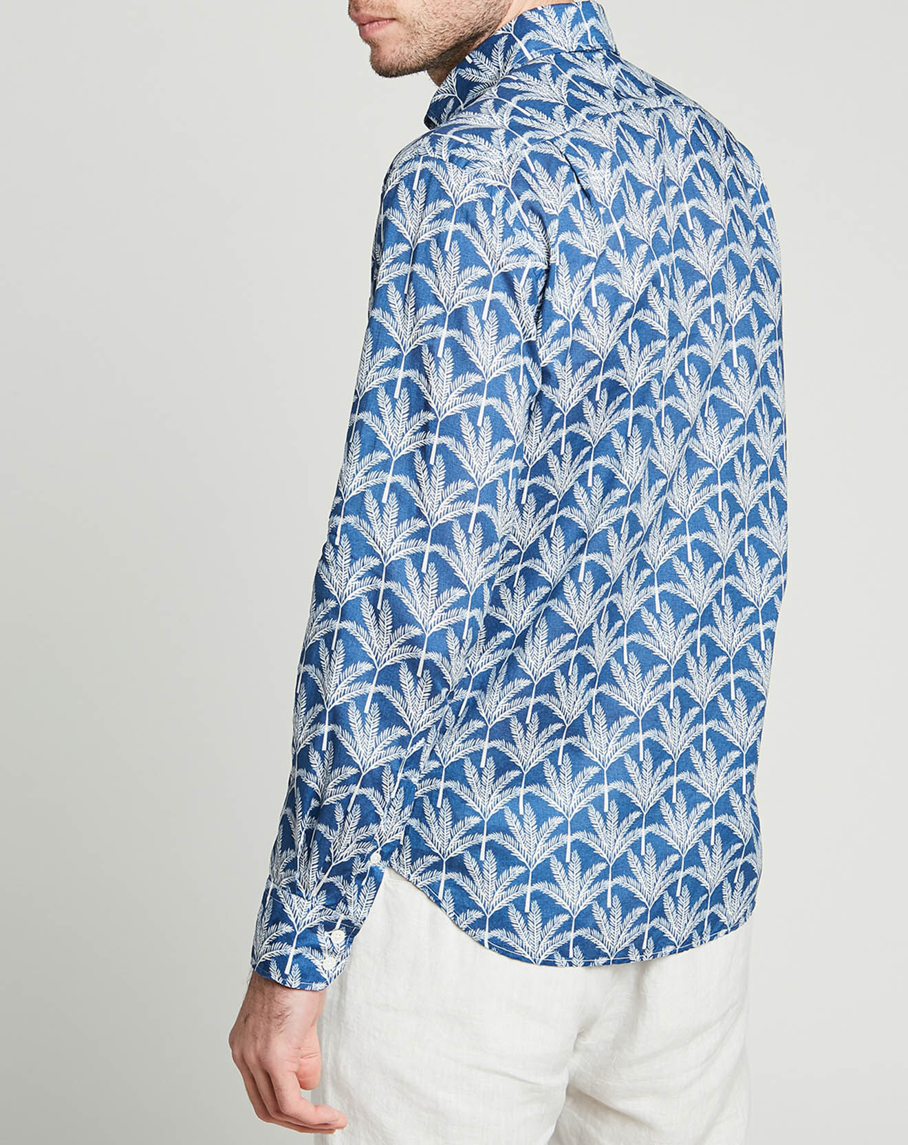 Hartford Chemise regular Paul imprimée bleu/blanc