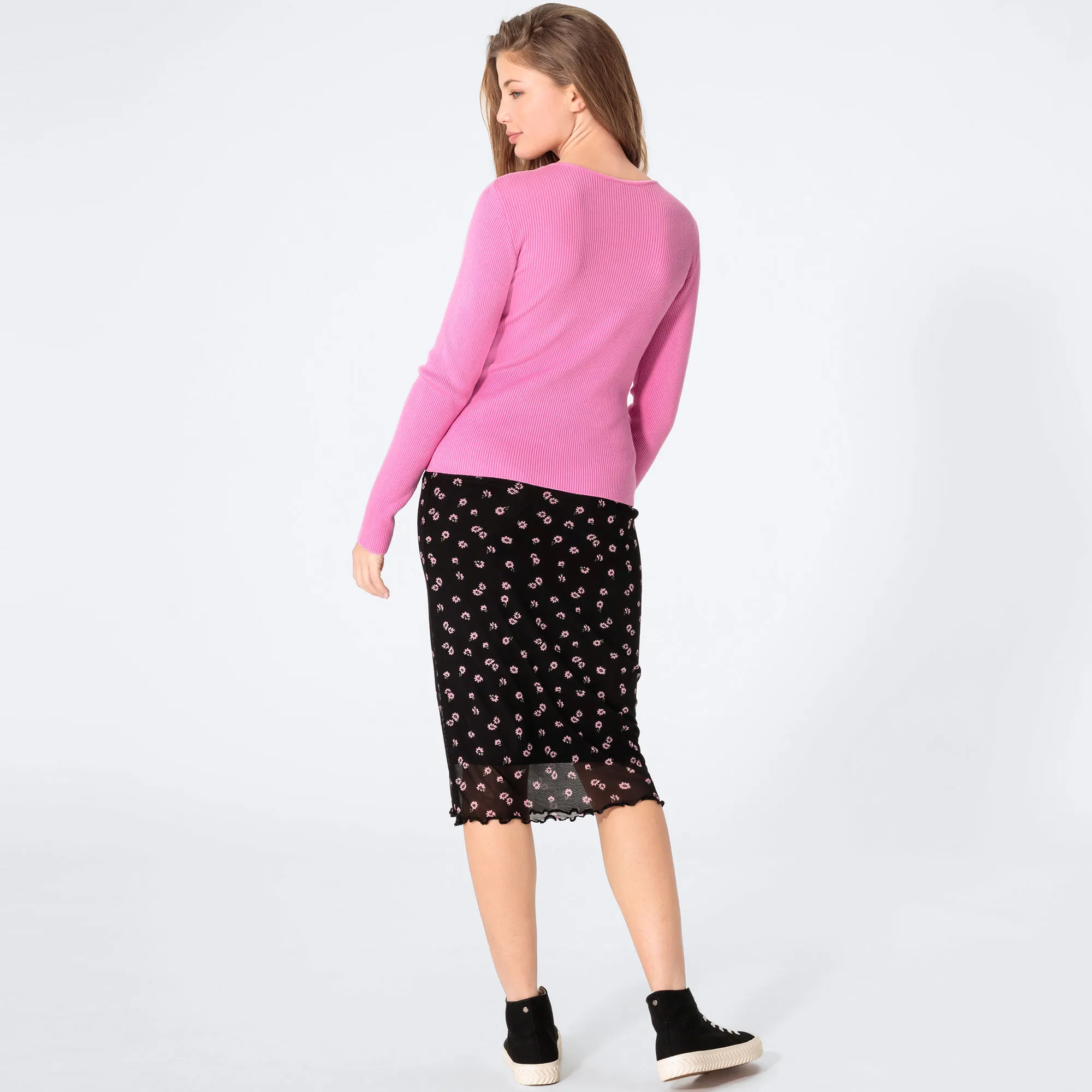 Damen-Rock mit Mesh-Lage