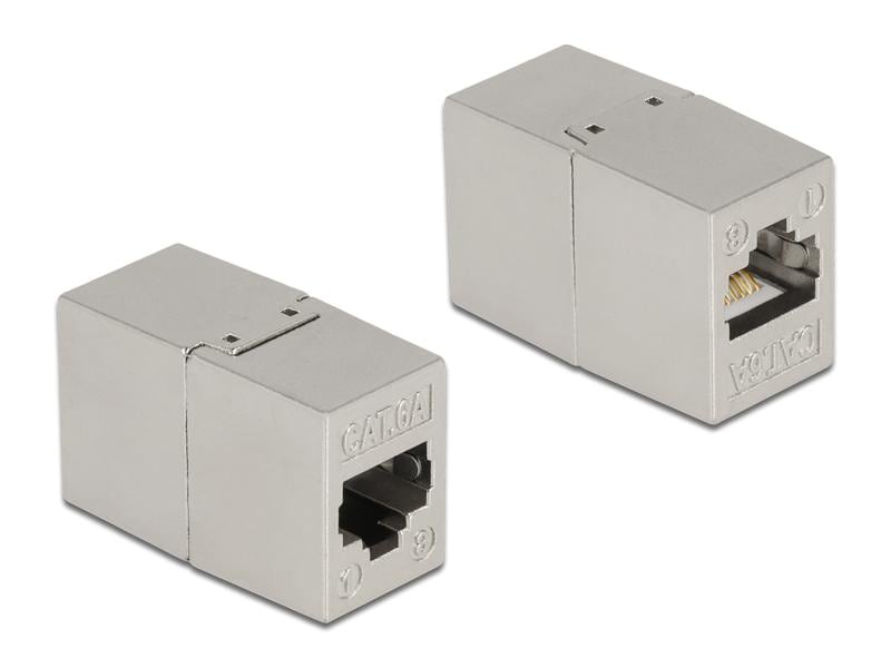 Delock Kupplung RJ45 - RJ45, Cat.6A, Metall 1 Stück Delock Adapter RJ45 Buchse zu RJ45 Buchse Cat.6A Metall