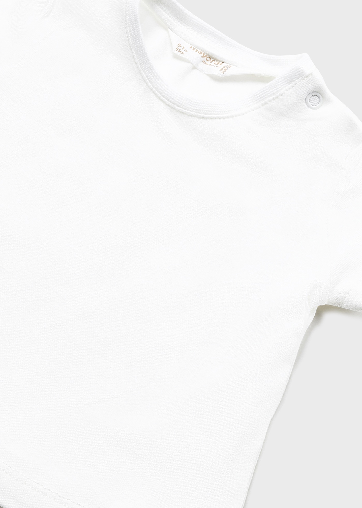 Jardineira curta estampada com camiseta de algodão para recém-nascido
