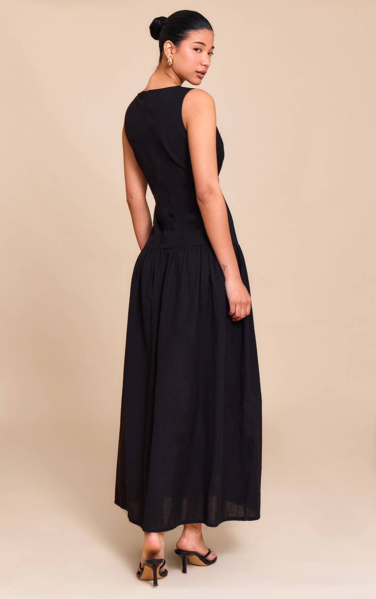Noir Robe Maxi À Taille Basse