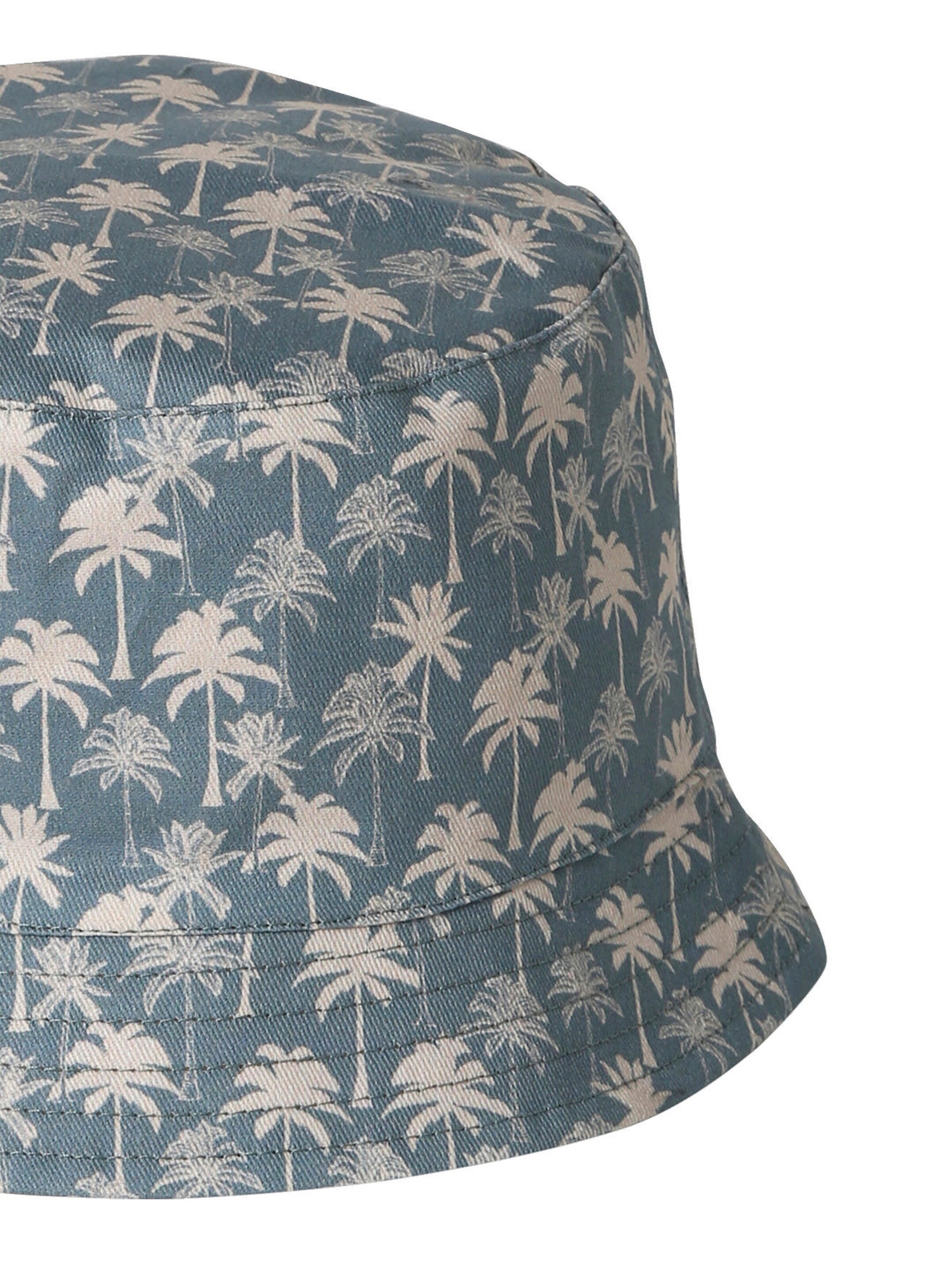Vertbaudet Wendbarer Jungen Sonnenhut mit Palmen khaki