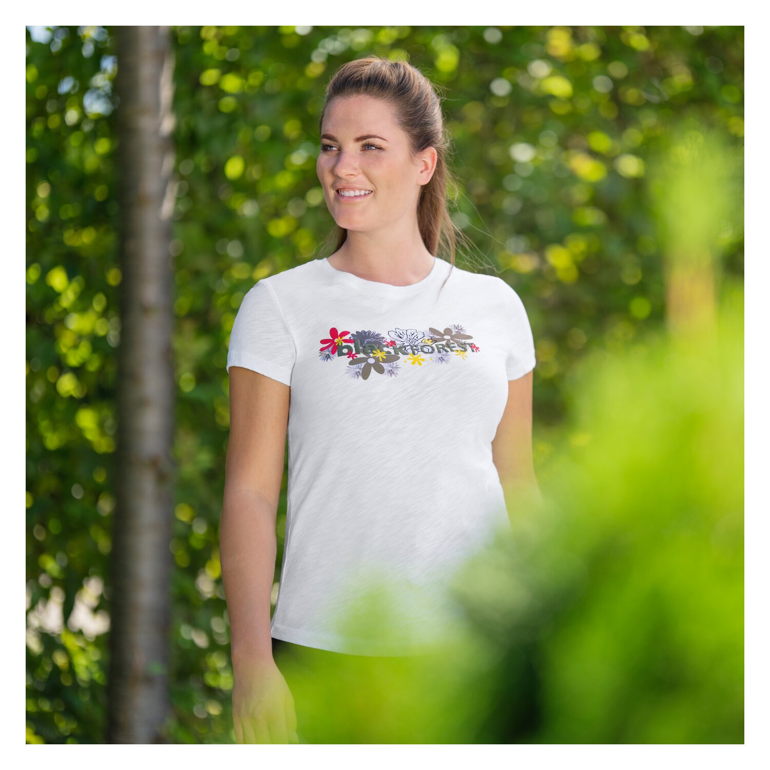 black forest T-Shirt mit Print  - white