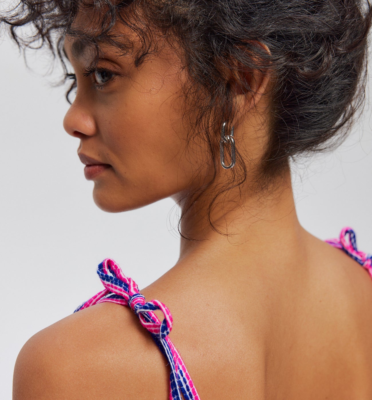 Top à bretelles nouées - Rayures multicolores