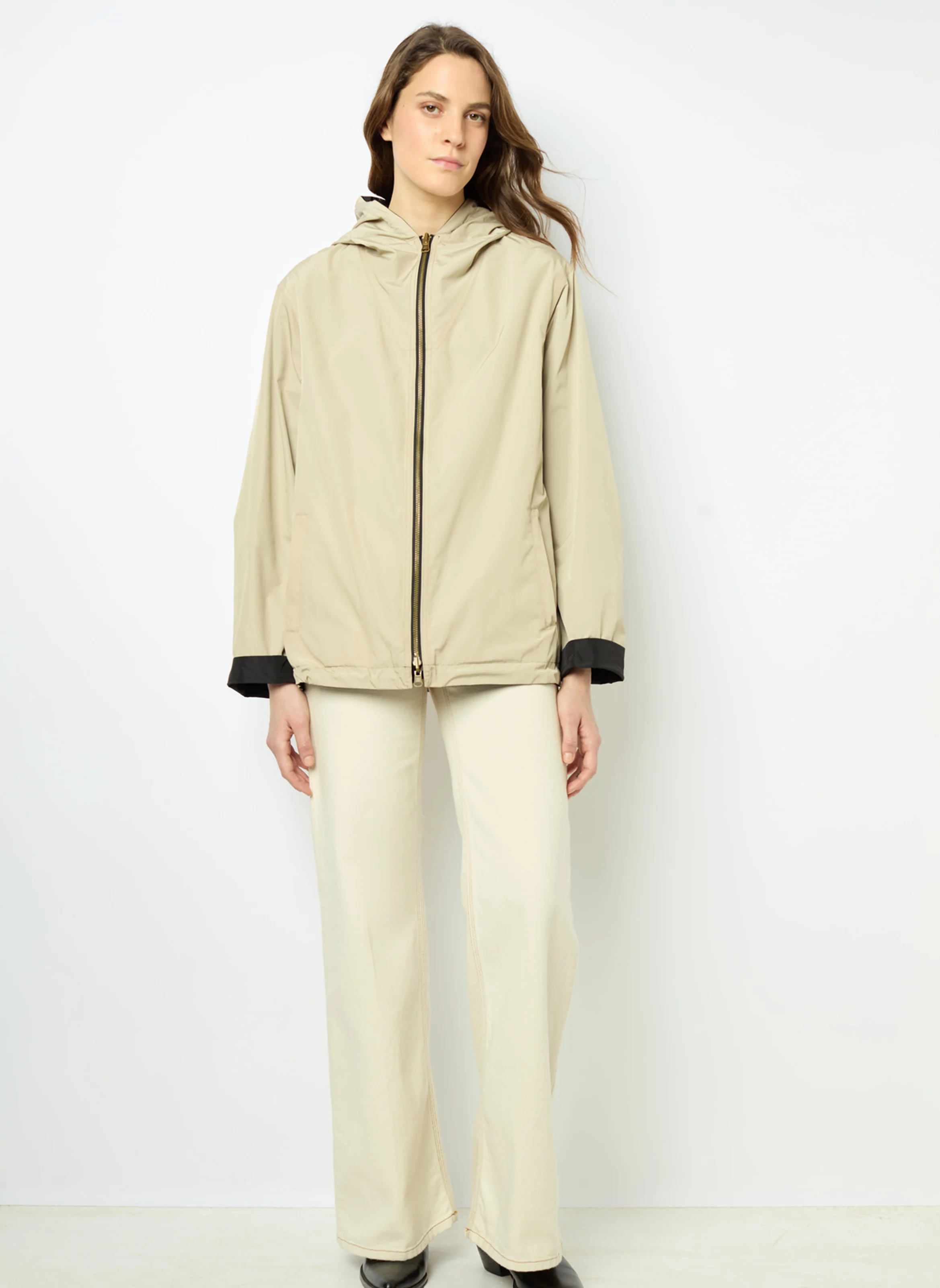 TIPHAINE - Parka courte réversible à capuche | Noir