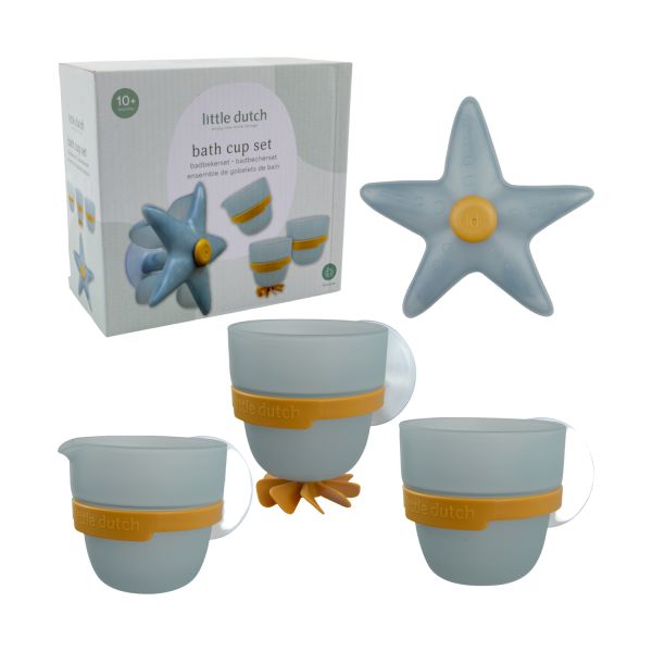 Little Dutch Badwand Bekers – Zeester – Blauw