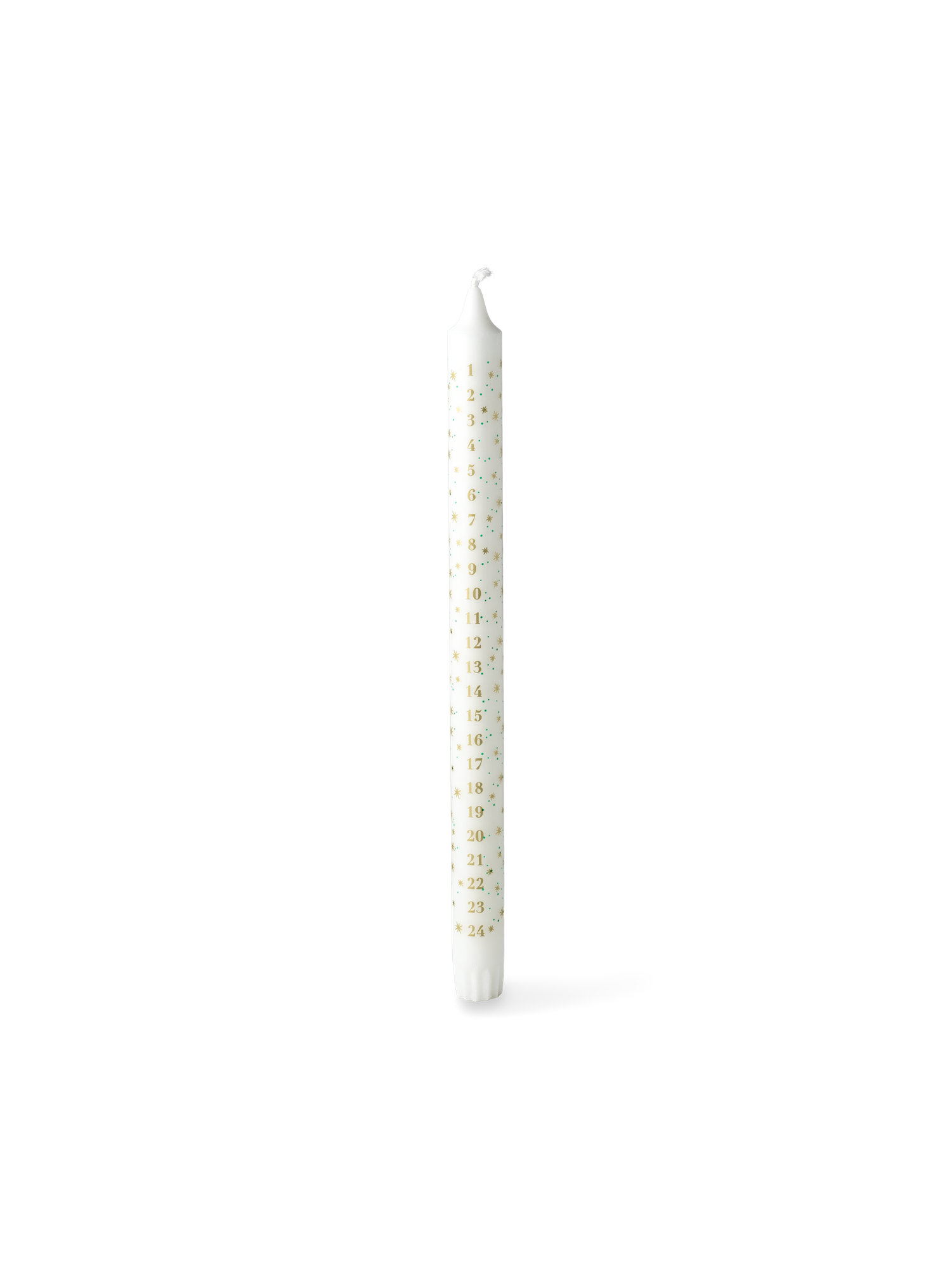 Kalenderlys 30 cm | 95% stearin/5% paraffinvoks/bomuld. Ø2,2 x 30 cm.  /- 11 timer.  | Off White