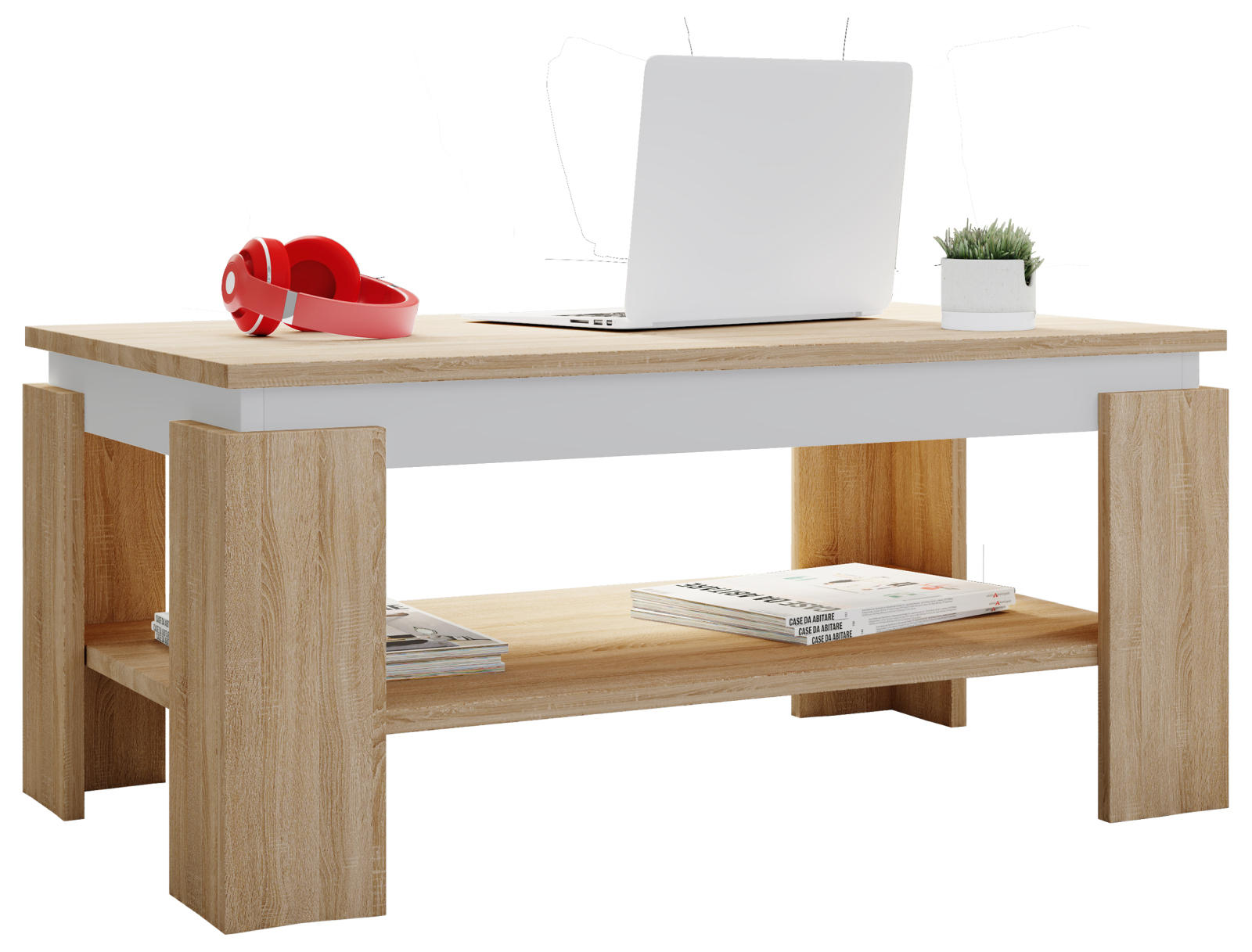 Couchtisch ROLAS - Sonoma Eiche-weiß - 90 cm