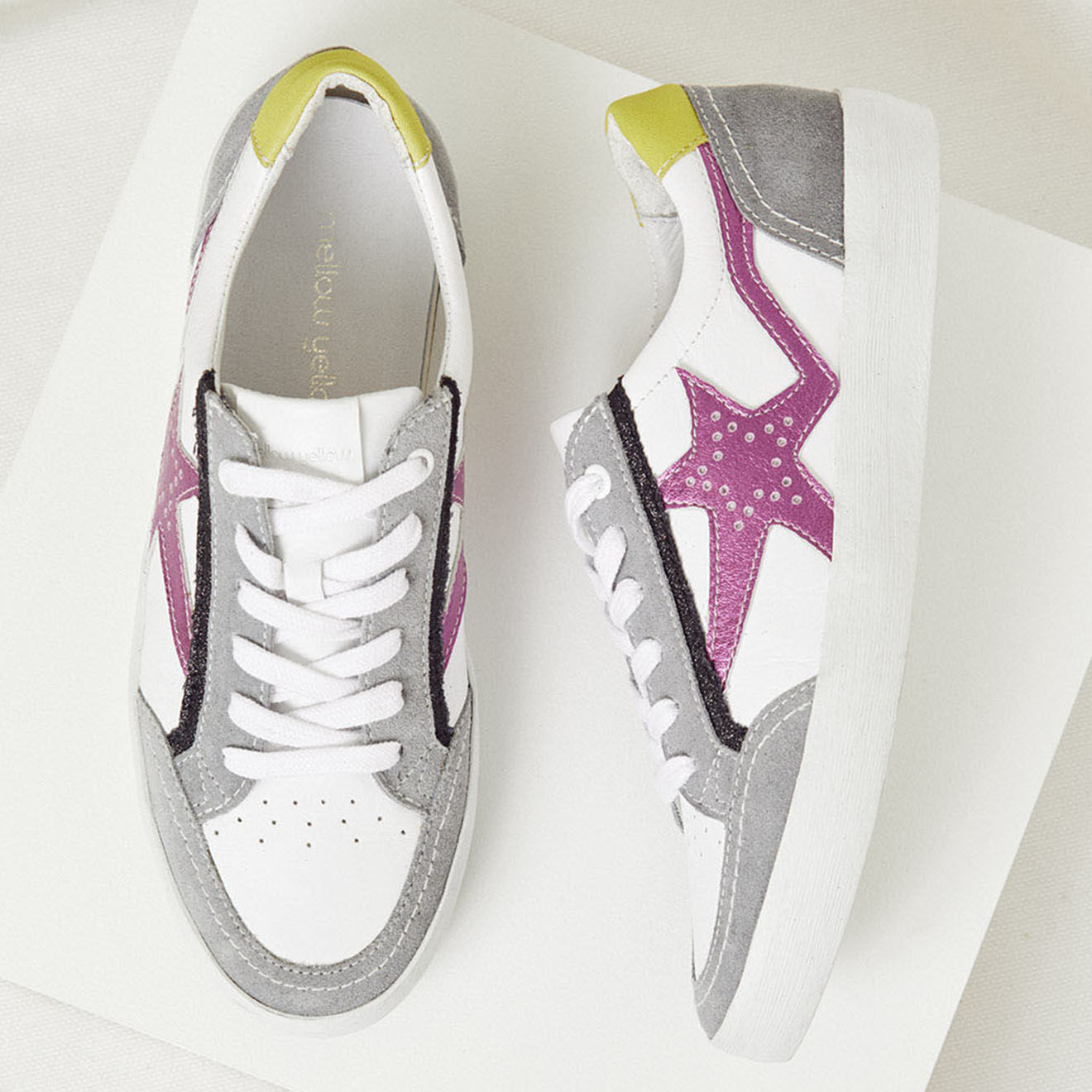 Mellow Yellow Baskets en Cuir Betsie grises