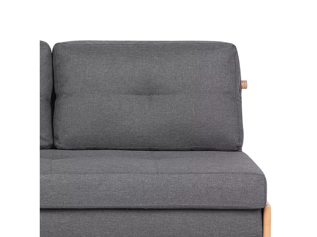 Canapé convertible 2 places en tissu gris foncé EDLAND