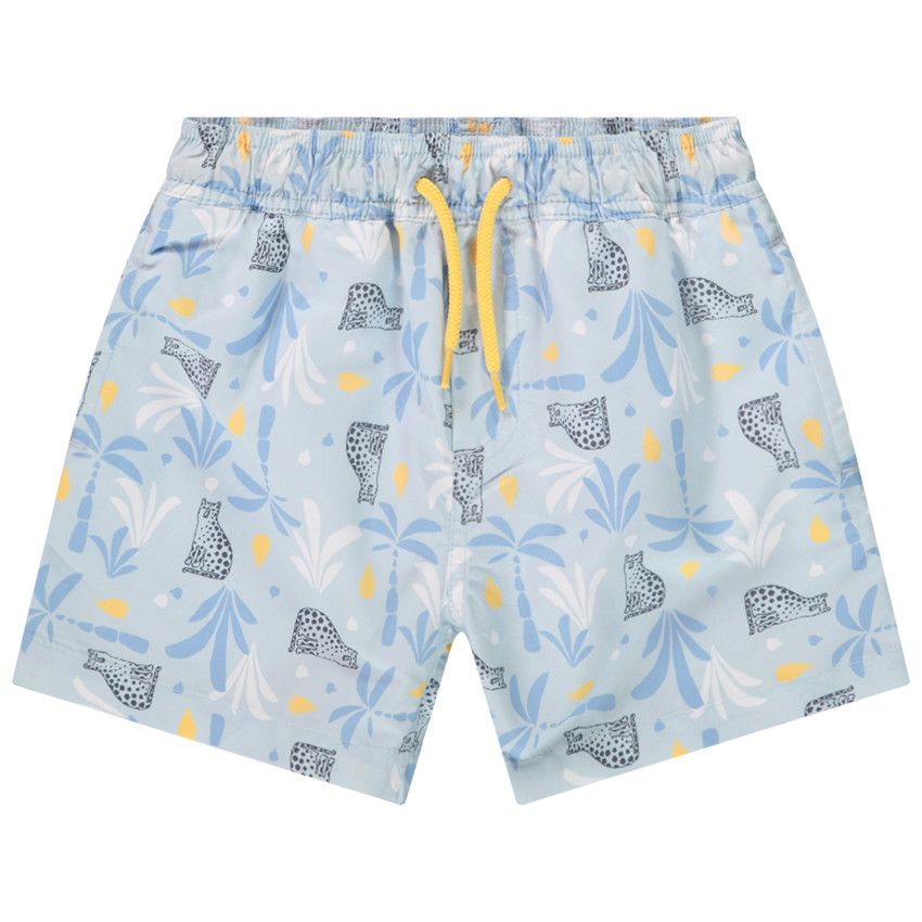 Short de bain imprimé félins pour garçon - Bleu