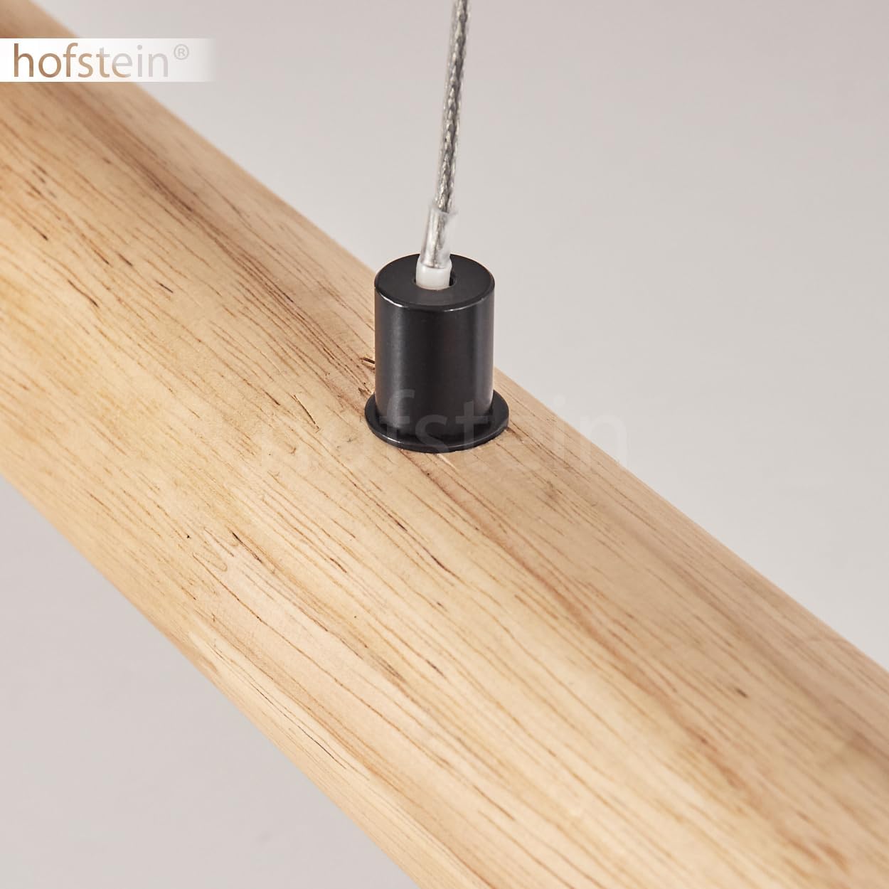 LED Pendelleuchte Carbellino, dimmbare Hängelampe aus Metall/Holz/Kunststoff in Schwarz/Naturfarben/Weiß, skandinavisches Design, Höhe max 150cm, Touchdimmer, LED 24 Watt, 3000-6000 Kelvin, 2550 Lumen