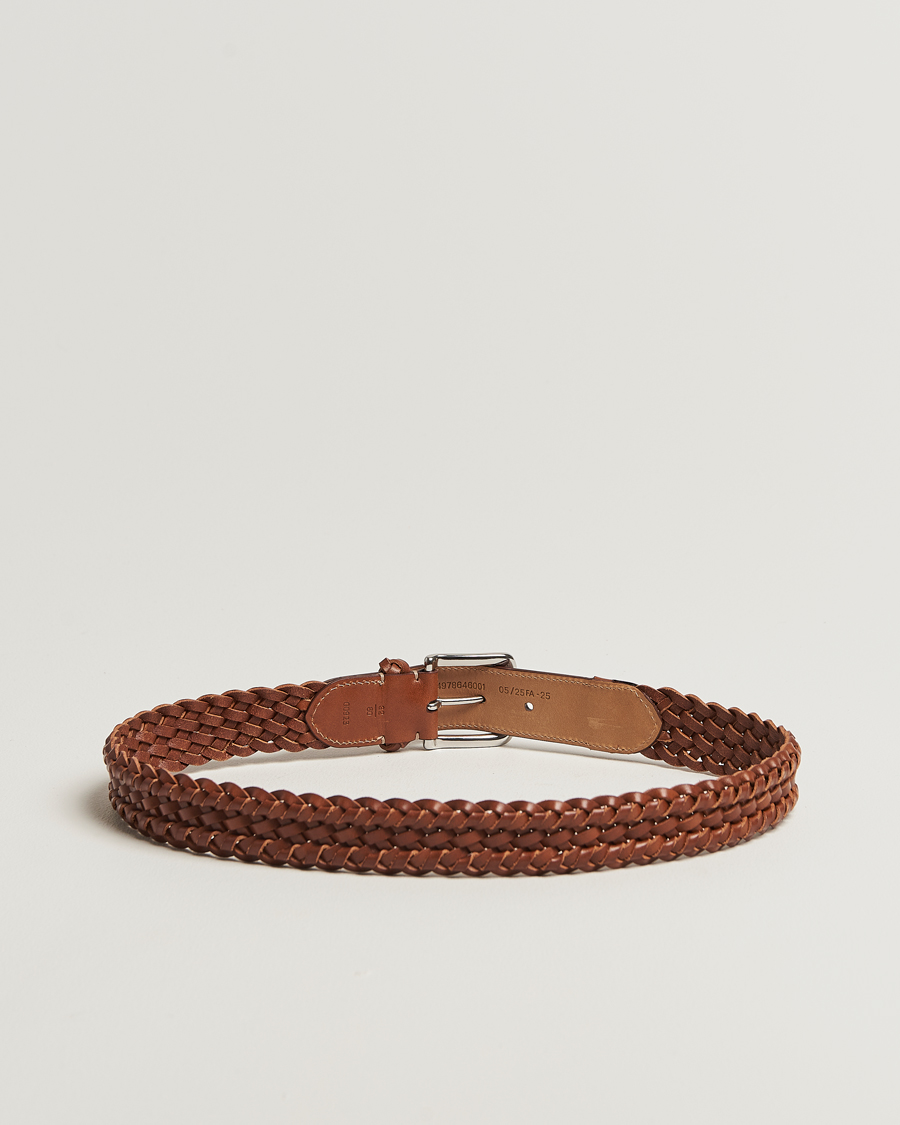 Ralph Lauren Purple Label Braided Belt Dark Brown