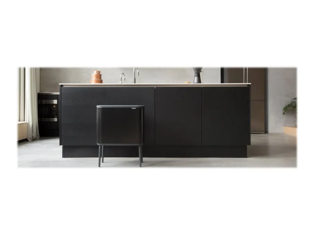 Brabantia Bo Touch Bin - Skraldespand - fliplåg - 34 L - affaldsseparation - mat sort