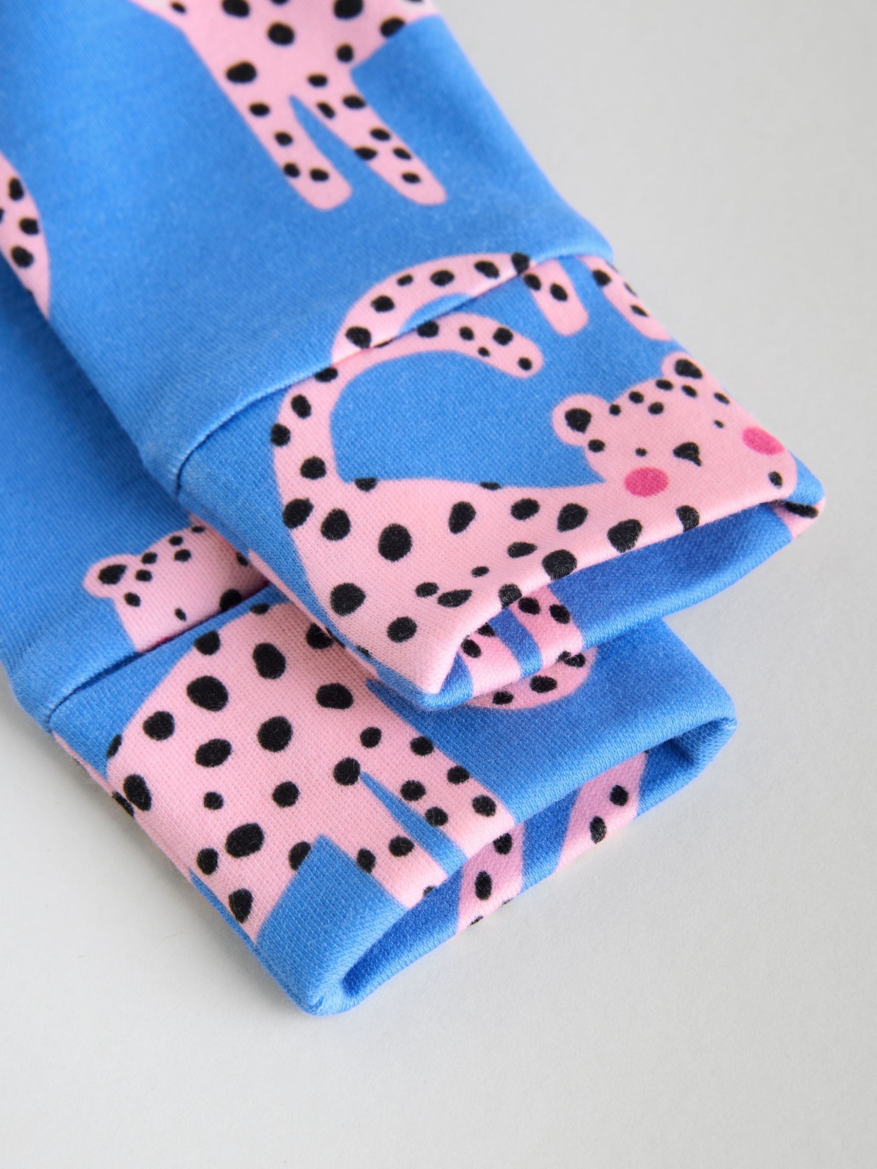 Blauw/roze met karakteristieke dierenprint - 3 Pack Baby-pyjama's met tweewegrits (0mnd -2jr)