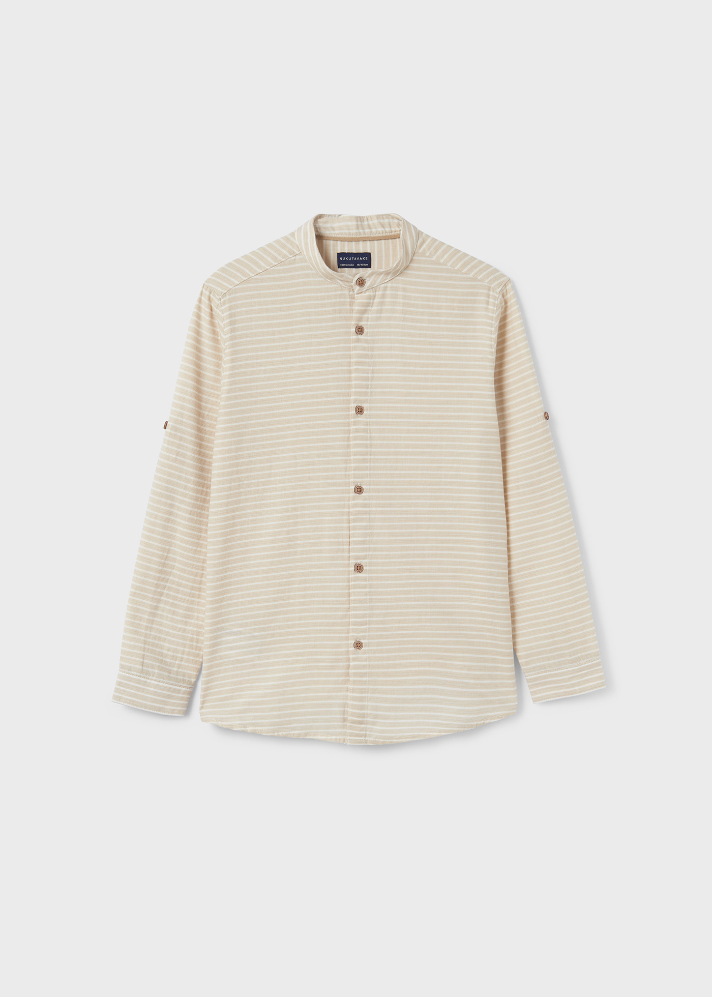 Camisa mandarim listrada para menino