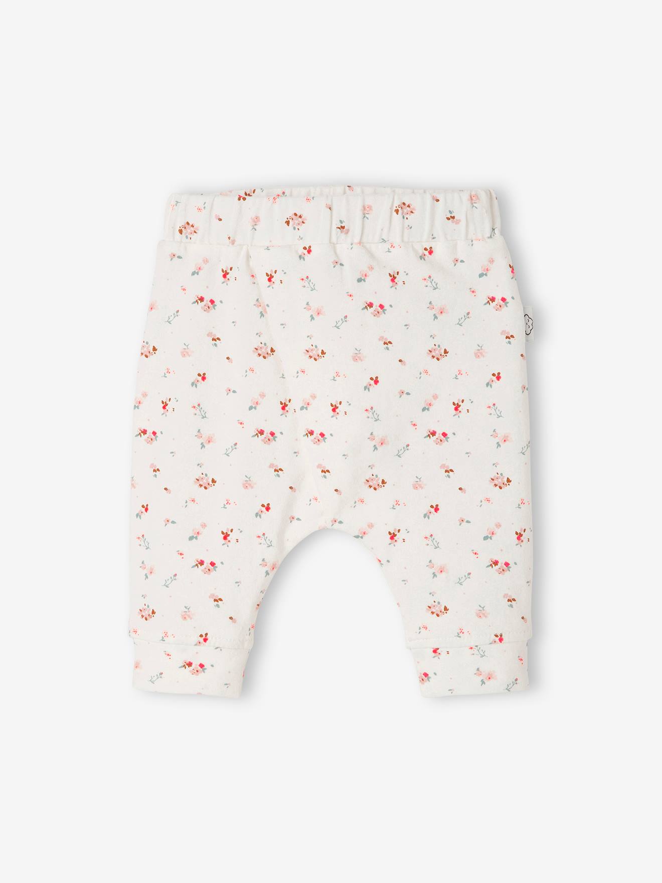 Calça de malha leve para recém-nascido, rosa médio, lisa.