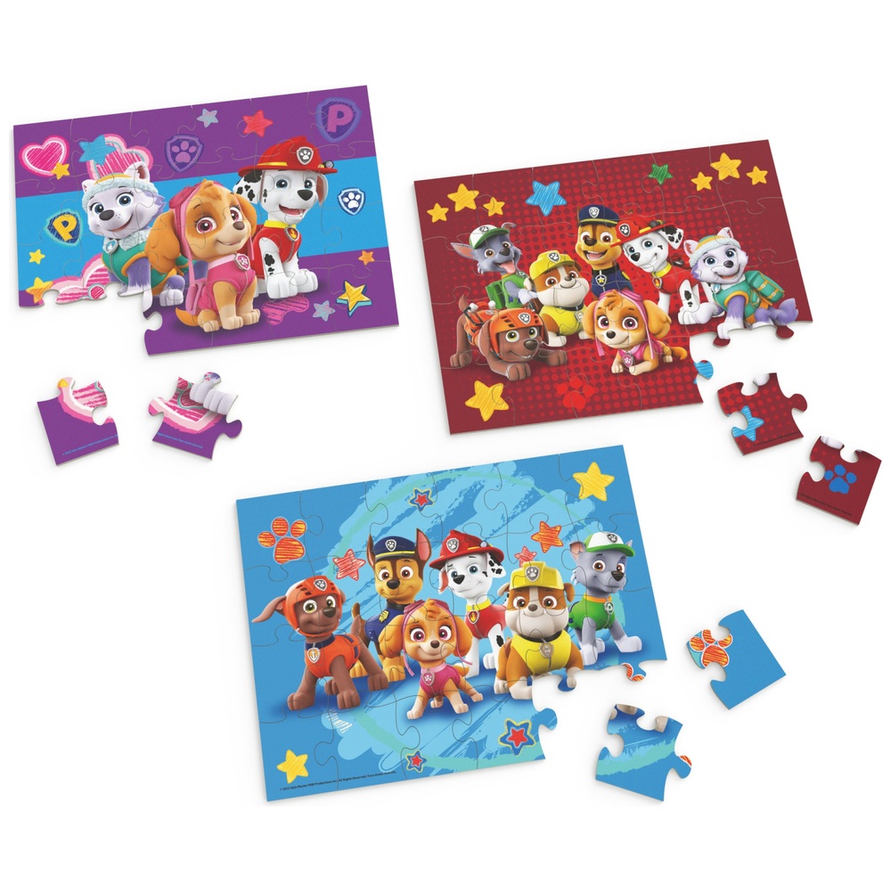 PAW Patrol Holzpuzzle 3er-Pack und Aufbewahrungsschale