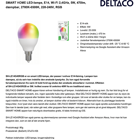Deltaco Smart LED-pære E14