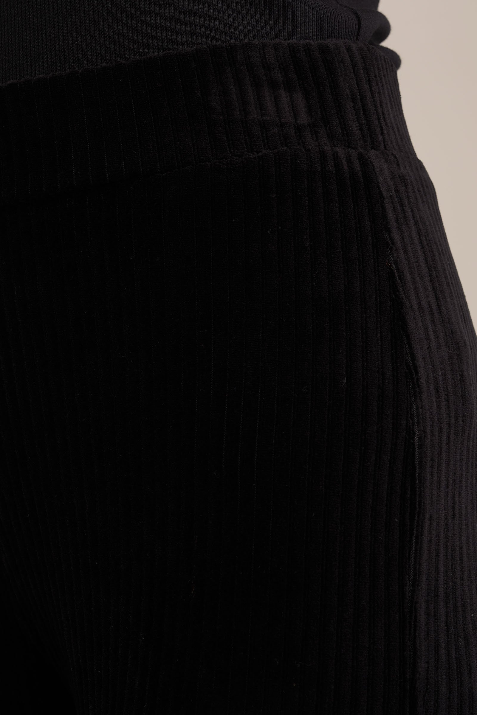 flared legging van ribstof WE Fashion Zwart