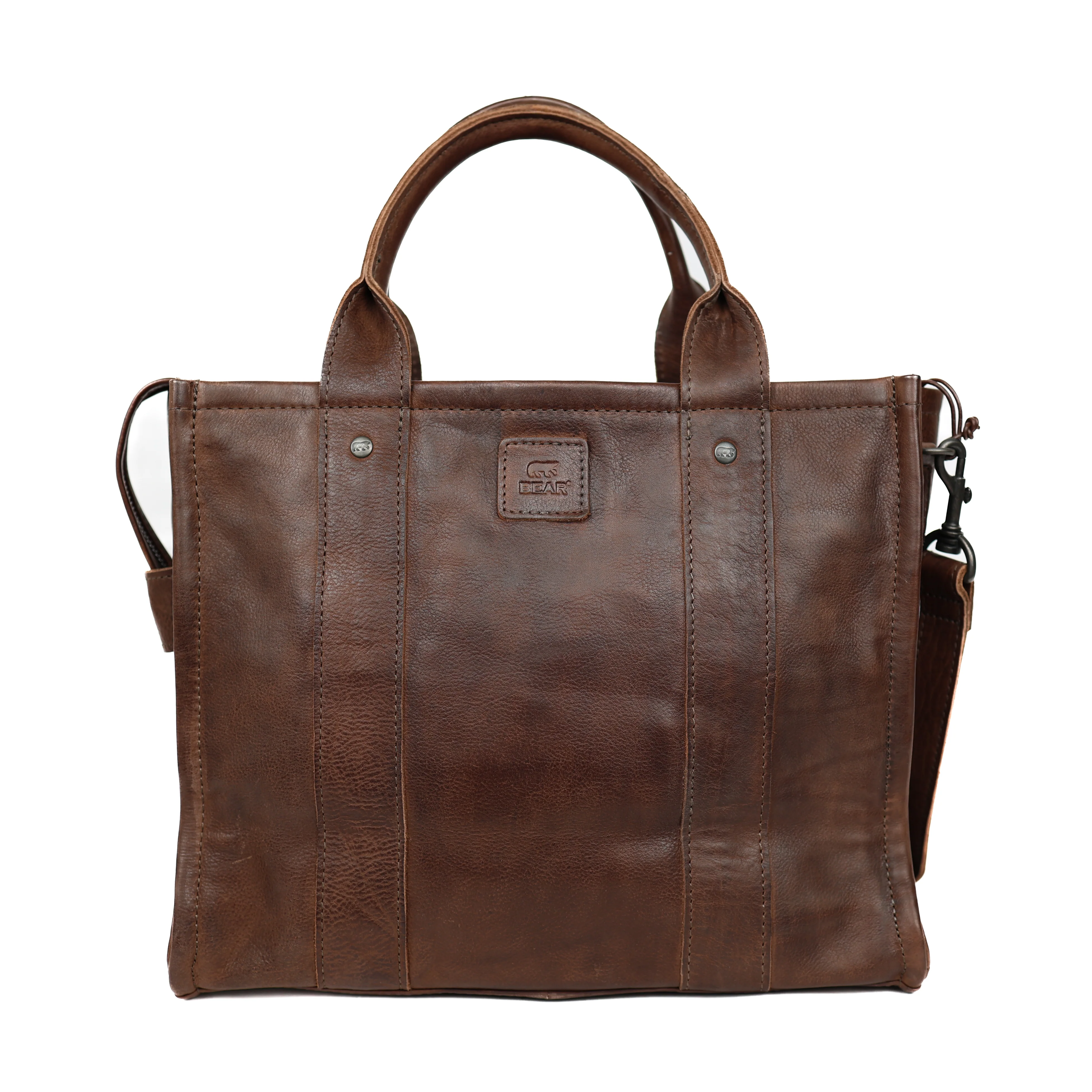 Tote bag 'Pepe' L donkerbruin Donkerbruin