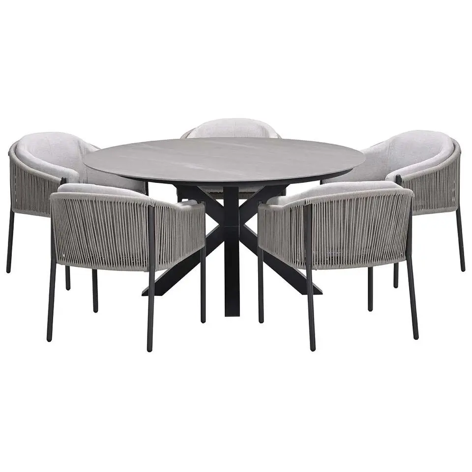 Garden Impressions Delvin tuinset 6-delig - Duuk tuintafel Ø150 cm