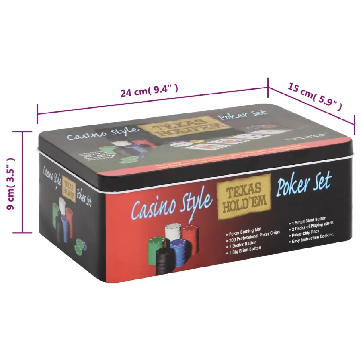 vidaXL Jeu de jetons de poker - 200 pcs