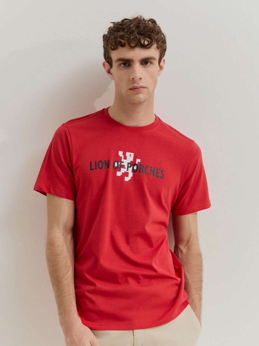 T-shirt de algodão estampada