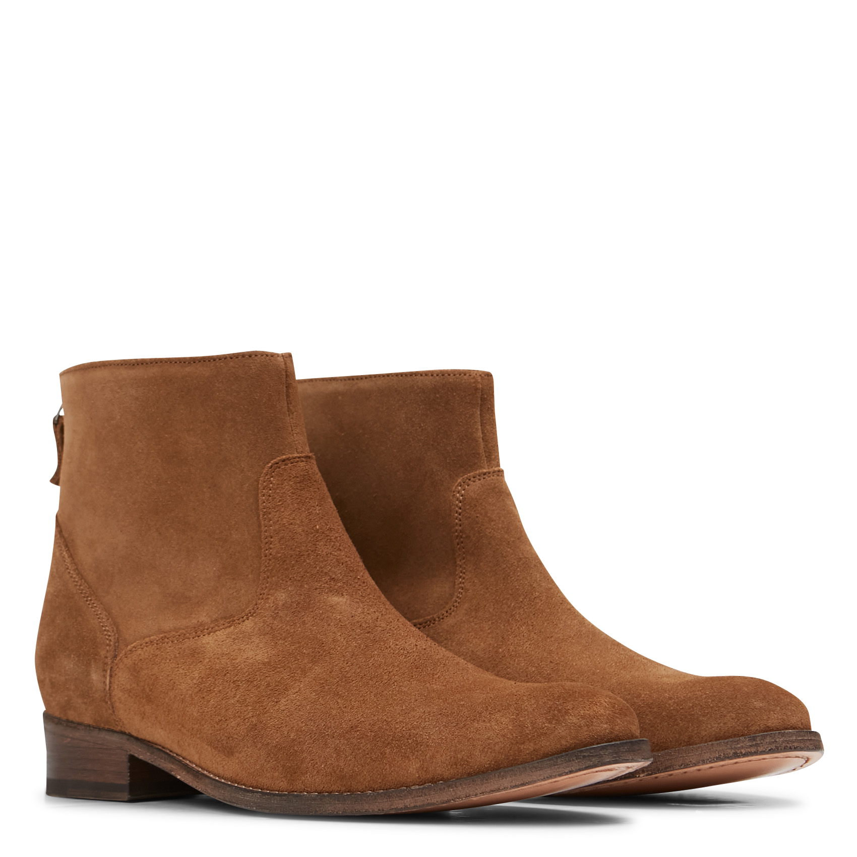 Boots plates en cuir | Marron